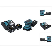 Makita DBO 480 RT Akku Schwingschleifer 18 V 112 x 102 mm + 2x Akku 5,0 Ah + Ladegerät