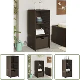 The Living Store Gartenschrank Braun 50x55x115 cm Poly Rattan - Outdoor-Schrank - Gartenschrank - Stauraum - Gartenorganisation - Polyrattan