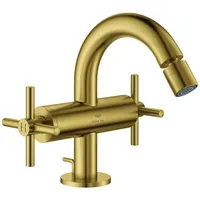 Grohe Atrio Bidet-Einlochbatterie Kreuz-Griff cool sunrise gebürstet - cool