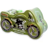 Spardose aus Metall, Motorradform, mit Schloss, lustige Spardose, groß, für Jungen und Mädchen (grün)
