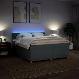 vidaXL Boxspringbett 180 x 200 cm Dunkelgrau