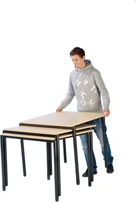 Stack-O-Flex mobiler Stapeltisch, Schultisch, Vollkernplatte 