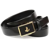 Anthoni Crown Herrengürtel Leder schwarz 100 cm