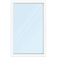 Fenster 100x160 cm, Kunststoff Profil Kömmerling 70 AD, Weiß, 1000x1600 mm, einteilig festverglast, 2-fach Verglasung, nach Maß