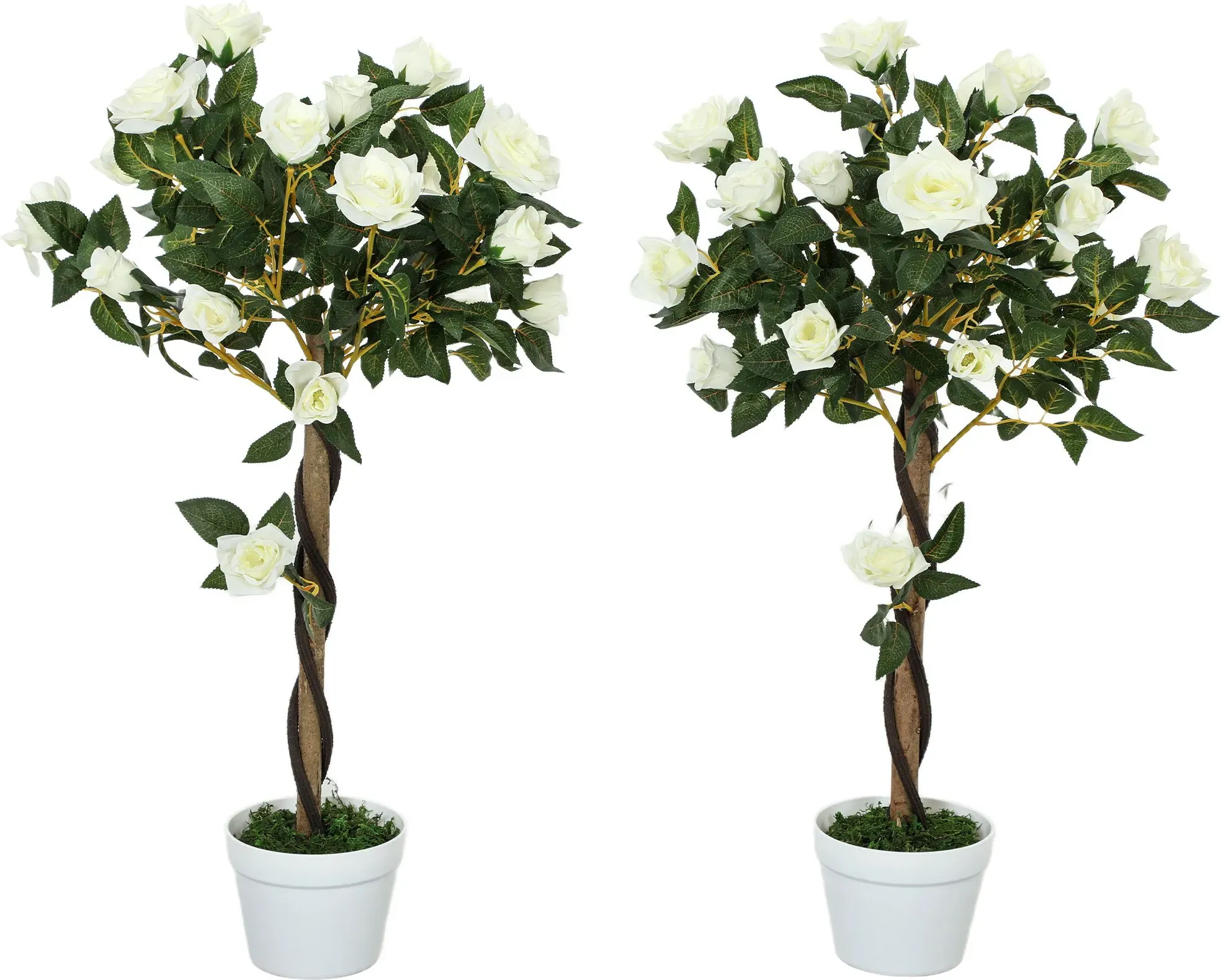 Outsunny künstliche Rosenpflanzen groß 90 cm Kunstpflanze, Plastik künstliche Pflanzen Rosenbaum im Topf, Kunstbaum wie echt für Wohnzimmer Schlafzimmer Büro moderne Dekoration Geschenk   Aosom