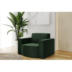 Fun Möbel Sessel Designersessel PALMA in Stoff Ascot oder Opera Velvet, Rundumbezug grün