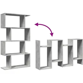 vidaXL Bücherregal 4 Böden 70 x 24 x 129 cm Betongrau