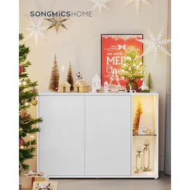 songmics home Sideboard  Beleuchtet  Weiß