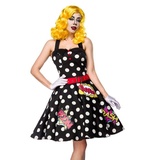 Metamorph Kostüm Pop Art Girl, 50s Comic-Look zum Anziehen schwarz S