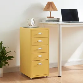 [en.casa] Kökar Schubladenschrank 69 cm x 28 cm x 41 cm gelb