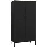 vidaXL Kleiderschrank Schwarz 90x50x180 cm Stahl