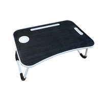 PrimoLiving klappbarer Laptoptisch mit Tassenhalterung - Handy-/Tabletschlitz Laptop Tisch für Couch Bett Tablett Tragbar Notebooktisch Schwarz
