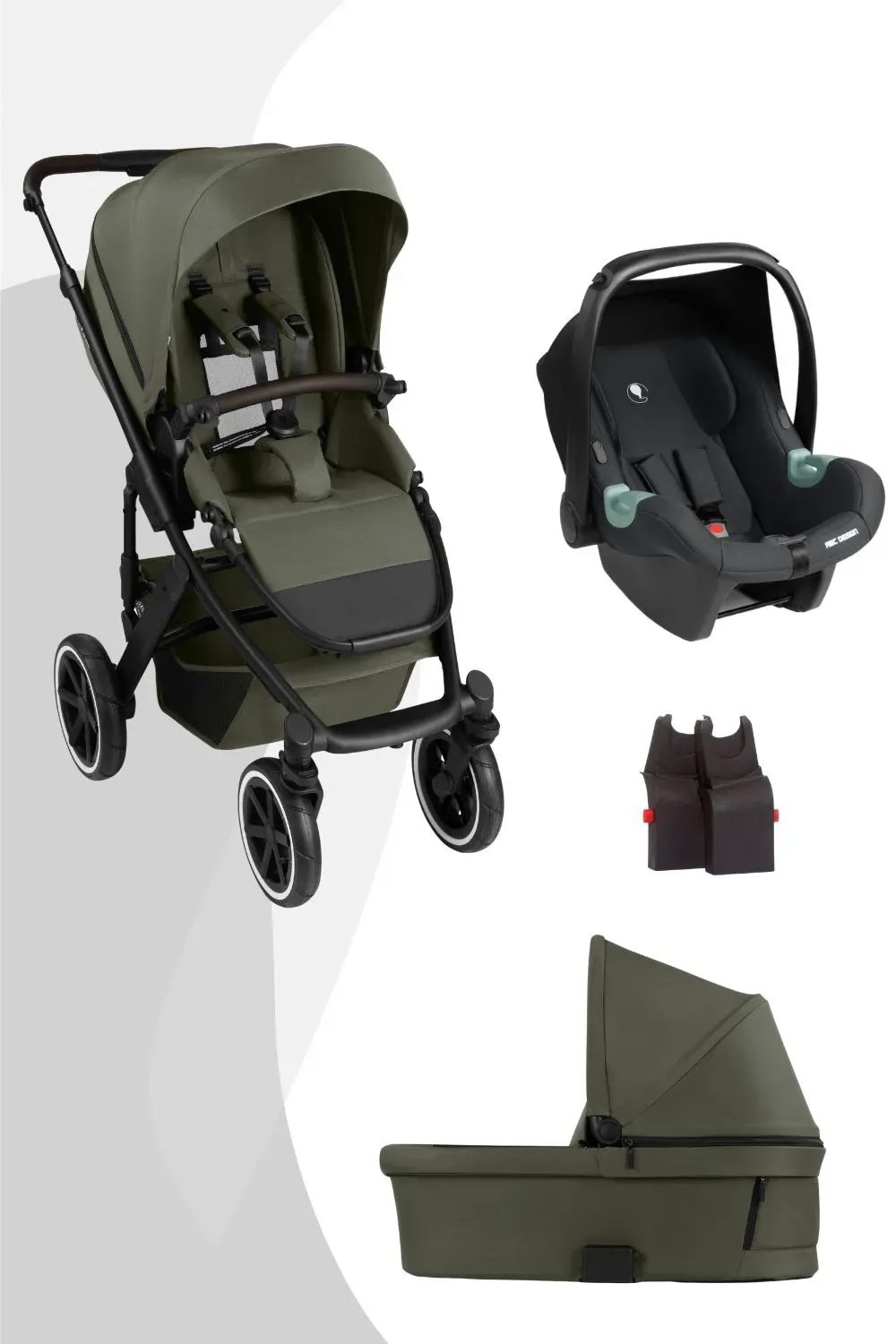 ABC Design Salsa 5 Air 3in1 inkl. Tulip Babyschale, Farbe Kinderwagen: Avocado