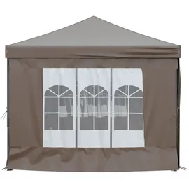 vidaXL Partyzelt Faltbar mit Seitenwänden Taupe 3 x 6 m