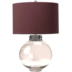 Kara Tischlampe - Poliertes Nickel - Rauchglas mit Rittersporn-Schirm