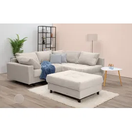 Collection AB Ecksofa "Toni L-Form, B: 215 cm« mit Hocker & 2 Zierkissen, Federkern, beige