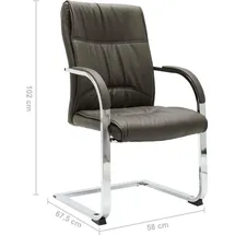 vidaXL Freischwinger Kunstleder Grau