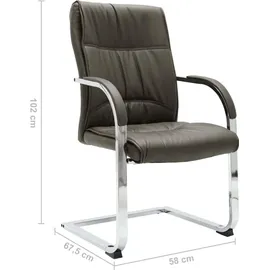 vidaXL Freischwinger Kunstleder Grau