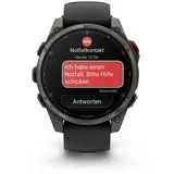 fēnix 8 Pro – 47 mm, AMOLED Sapphire, Schwarz/Titan Carbongrau DLC Titan mit QuickFit®-Silikon-Armband 22 mm