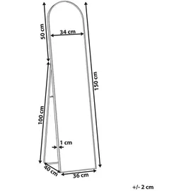 Beliani Standspiegel 36 x 150 cm Schwarz
