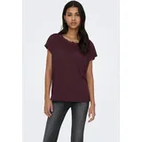 Only Spitzenshirt ONLWINNIE S/S TOP CS JRS Polyester, regular fit rot XL (42)
