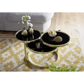 Wohnling Couchtisch WL5.767 Glas schwarz 58 x 43 x 58 cm