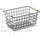 Relaxdays Drahtkorb Gitter Design mit Holzgriffen 31 x 21 x 16 cm schwarz