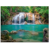 Artland Glasbild »Wasserfall im Wald National Park«, Gewässer, (1 St.), grün