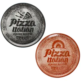 Mambocat 2er Set Pizzateller rot & schwarz 31cm Ø 1x ZREC02 & 1x ZREC04