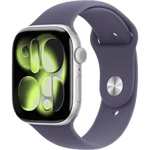 Apple Watch Series 11 GPS 46mm Silver Aluminium Sport Band purple fog S/M
