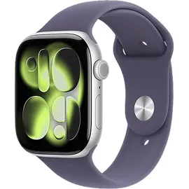 Apple Watch Series 11 GPS 46mm Silver Aluminium Sport Band purple fog S/M