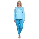normann Verspielter Pyjama lang floral Blau 36/38