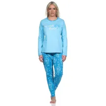 normann Verspielter Pyjama lang floral Blau 36/38