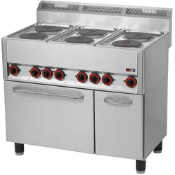 A&S polarny Gastro Elektroherd 6 Platten mit Backofen 15.13kW E-Herd Backofen Herd Umluft