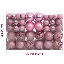 vidaXL 111-tlg. Weihnachtskugel-Set Rosa Polystyrol