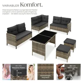 Tectake Rattan Lounge für 6 bis 8 Personen naturbelassen