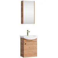 Planetmöbel Badmöbel-Set mit Spiegelschrank 45cm Gold Eiche