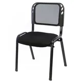 Nexos Trading Bürostuhl Konferenzstuhl Besucherstuhl schwarz gepolsterte Sitzfläche stapelbar 52,5 x 45 x 80 cm Stapelstuhl Metallrahmen schwarz