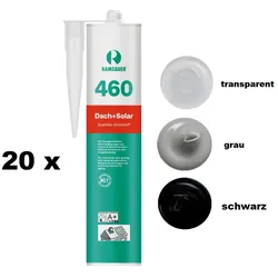 20 x Ramsauer 460 Dach + Solar Silikon Dichtstoff 310ml Kartusche