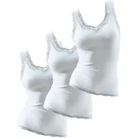 H.I.S. Spitzentop "aus Feinripp", Damen, Gr. 44/46, weiß, Feinripp, Obermaterial: 100% Baumwolle, unifarben, feminin, tiefer Rundhals, ohne Ärmel, Tops, aus weicher Baumwoll-Qualität