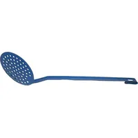 Linoows Emaille Schaumlöffel, Schaumkelle, Abschöpfer, Nostalgie Küchenhelfer, blau