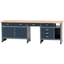 KÜPPER Werkbank 6 Schubladen 2 Türen Sitzraum 84 x 240 x 60 cm Dunkelblau