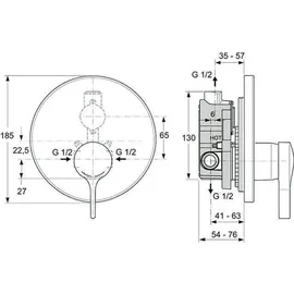 Ideal Standard Melange Duscharmatur Unterputz rund für 1 Verbraucher Chrom A4273AA