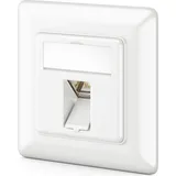 deleyCON 1x CAT6a Keystone Netzwerkdosen Set Unterputz STP Geschirmt Metall Gehäuse RJ45 Datendose Netzwerkkabel,