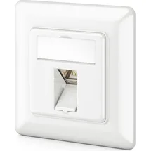 deleyCON 1x CAT6a Keystone Netzwerkdosen Set Unterputz STP Geschirmt Metall Gehäuse RJ45 Datendose Netzwerkkabel,