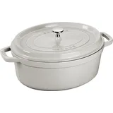 Staub Cocotte 31 cm oval weisser trüffel