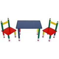 Kindersitzgruppe Tisch 2x Stuhl Kindermöbel Sitzgruppe Tischset Kinder Bunt Neu