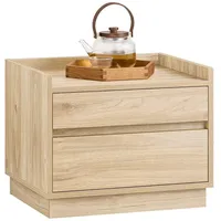 SoBuy Nachttisch Natur Holzwerkstoff, 50x40x40 cm, Schlafzimmer, Nachttische