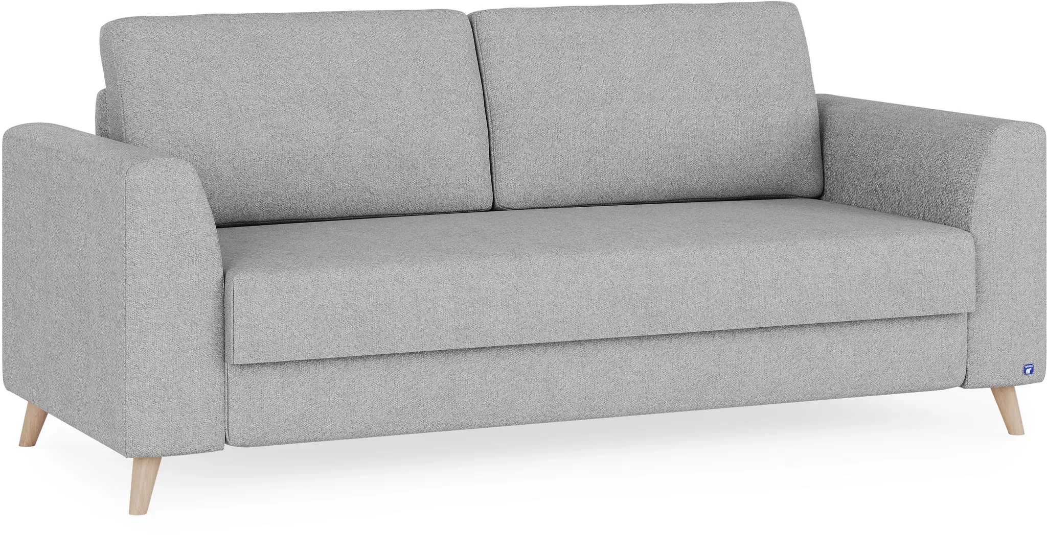 BRUNO Schlafsofa 160cm in Silver Grey | stabiles Massivholz & Boxspringkomfort