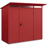 Hörmann Metall-Gerätehaus Berry Classic mit Pultdach Typ 1, 248 x 153 cm,purpurrot,3,8 m2